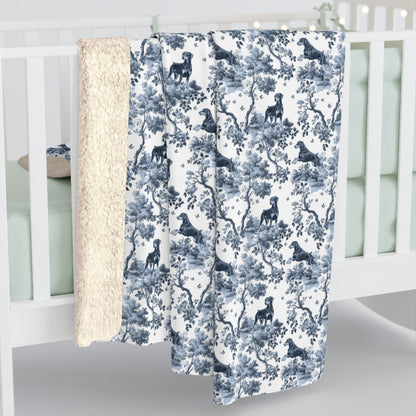 Doberman (Drop Ear) Blanket - Toile Pattern