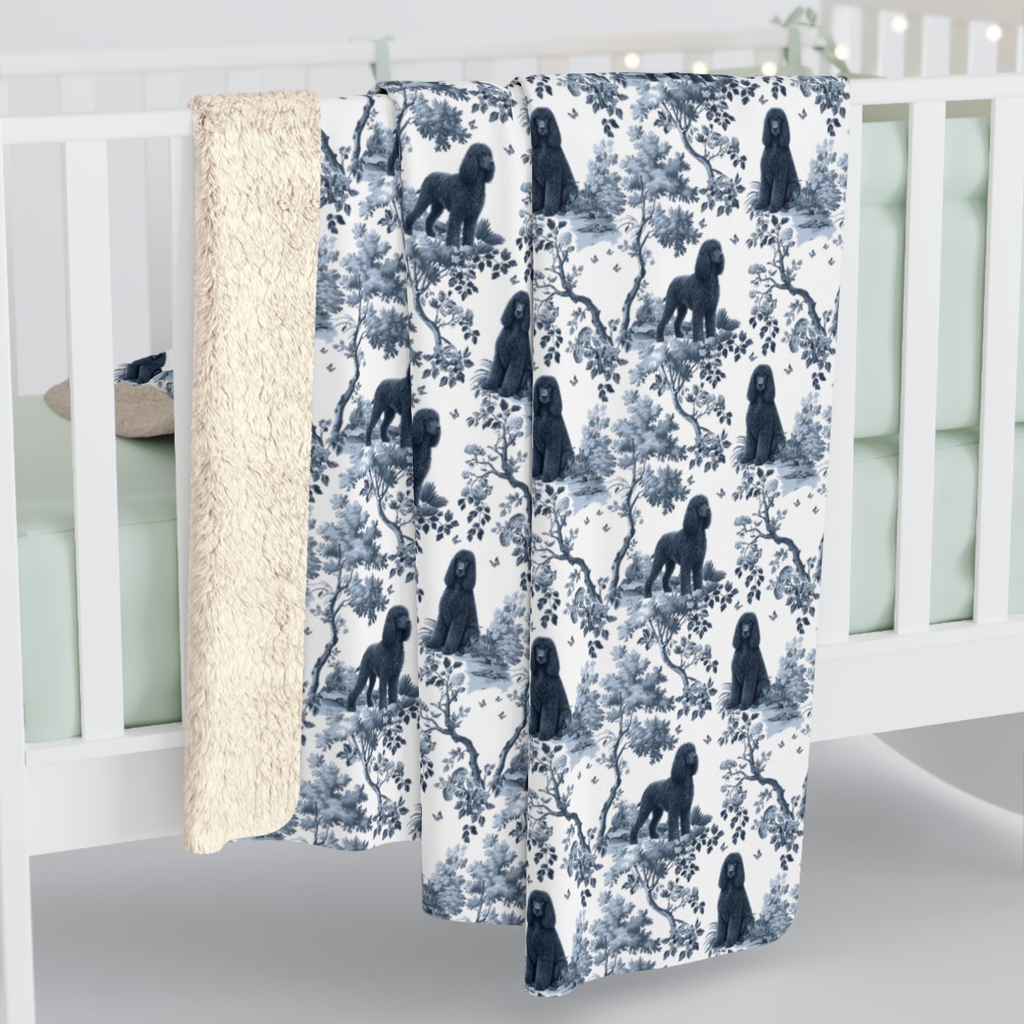 Irish Water Spaniel Blanket - Toile Pattern