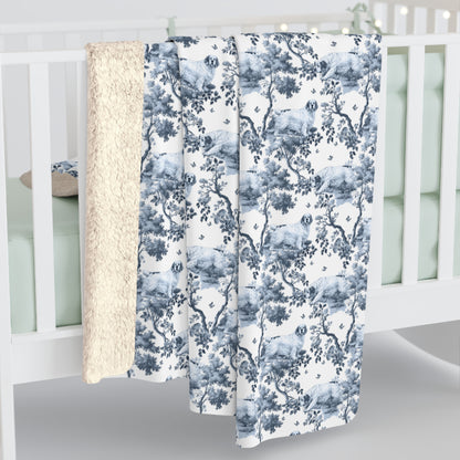 Clumber Spaniel Blanket - Toile Pattern