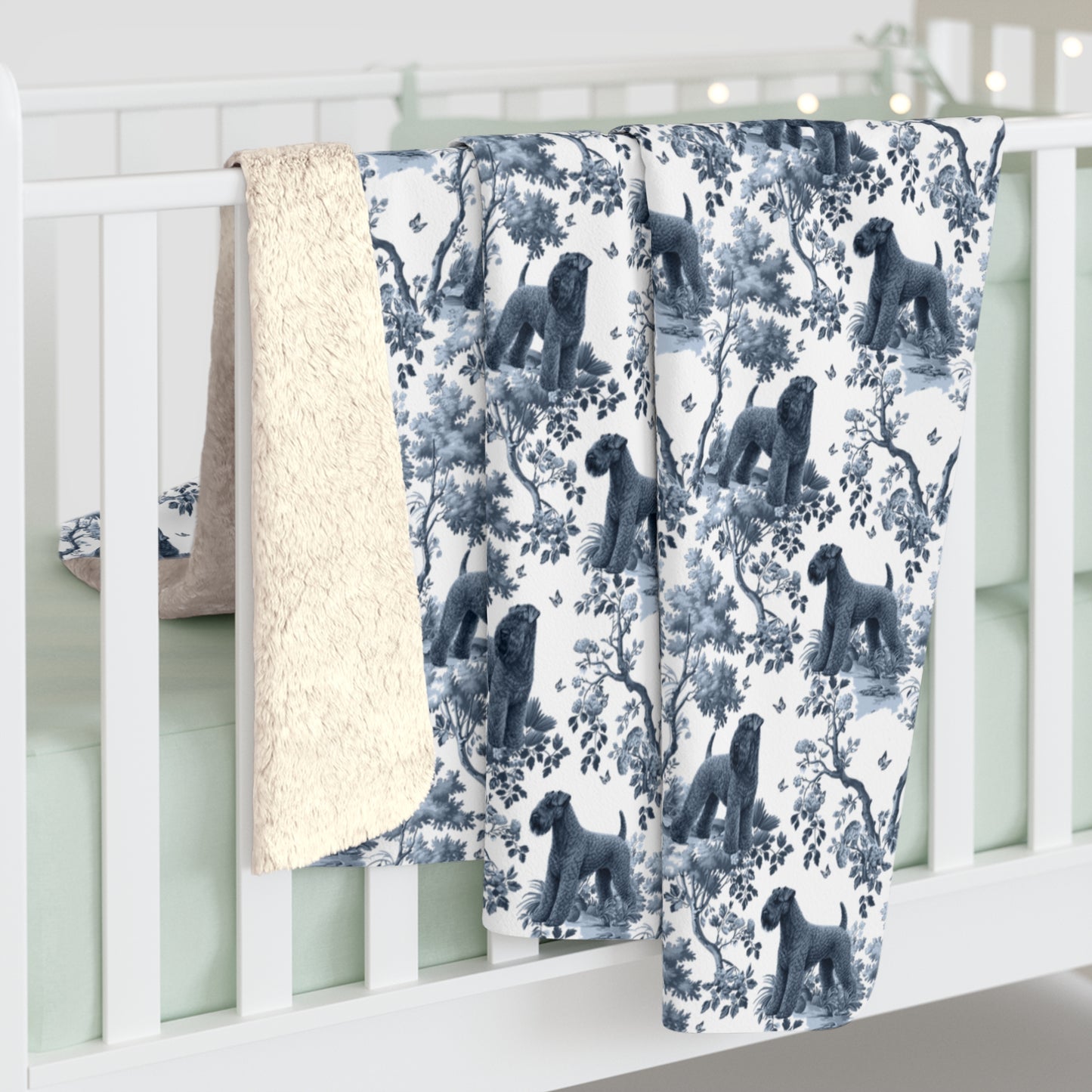 Kerry Blue Terrier Blanket - Toile Pattern