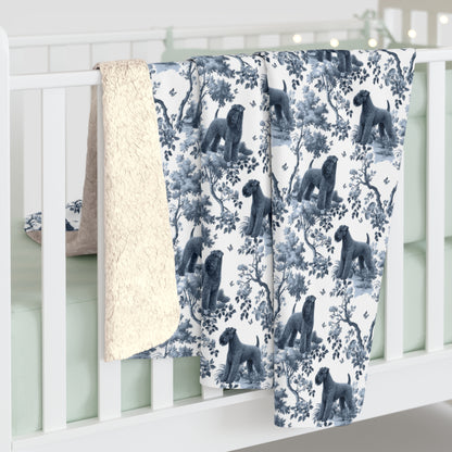 Kerry Blue Terrier Blanket - Toile Pattern