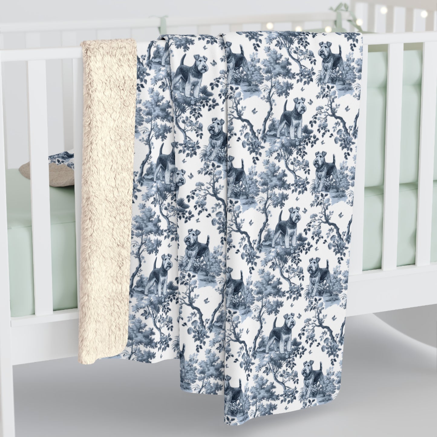 Welsh Terrier Blanket - Toile Pattern