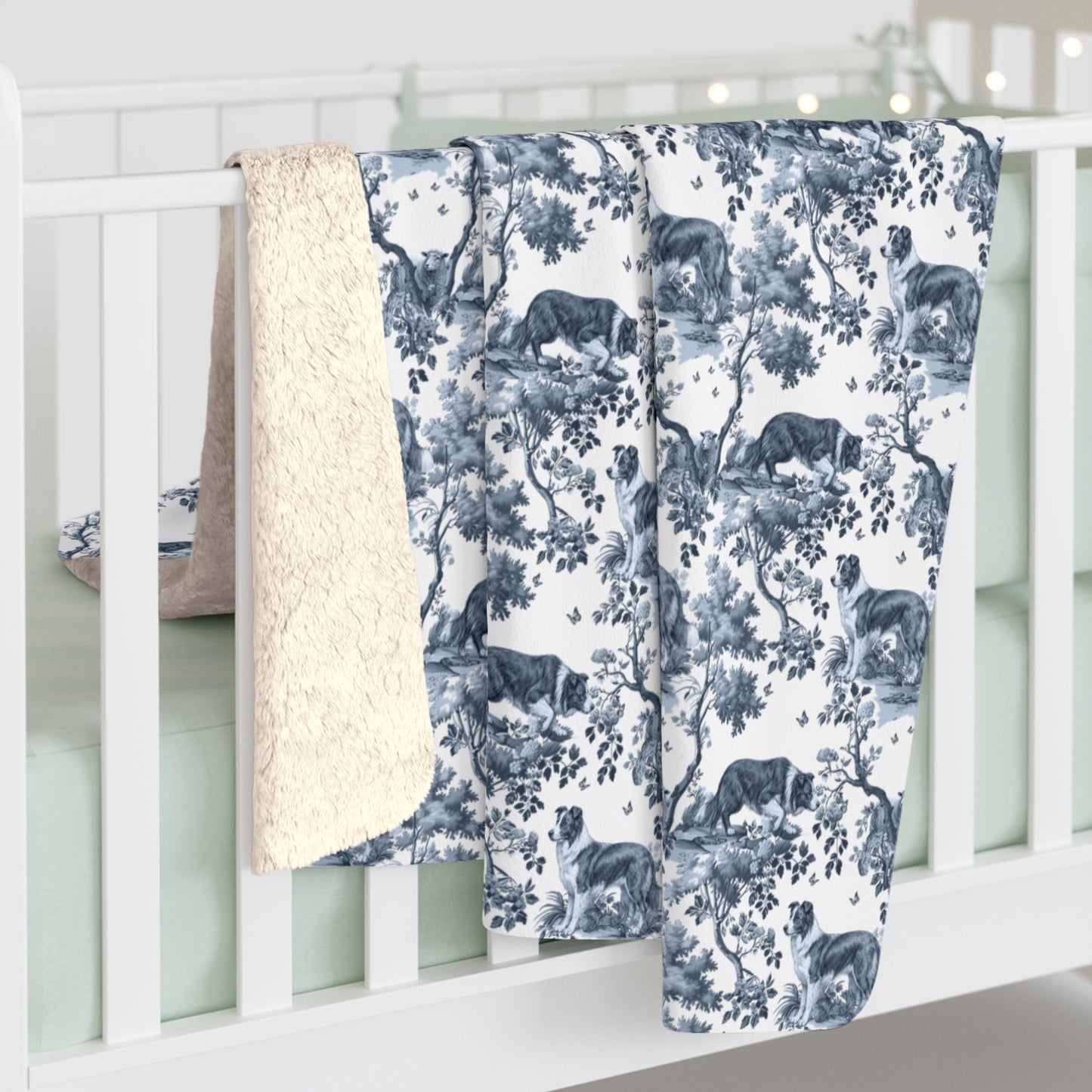 Border Collie Blanket - Toile Pattern