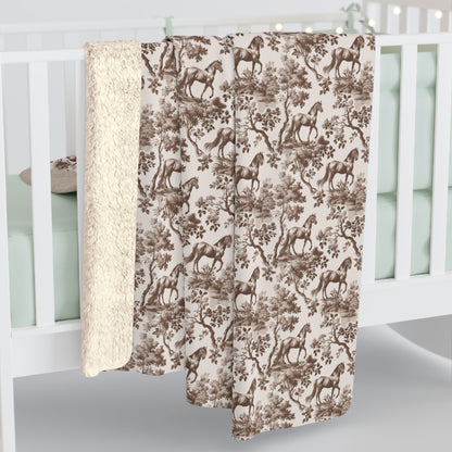 Horse Blanket - Brown Toile Pattern