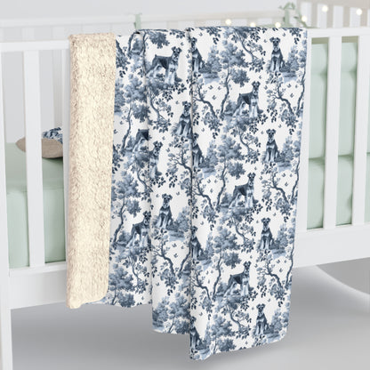 Standard Schnauzer (Drop Ear) Blanket - Toile Pattern
