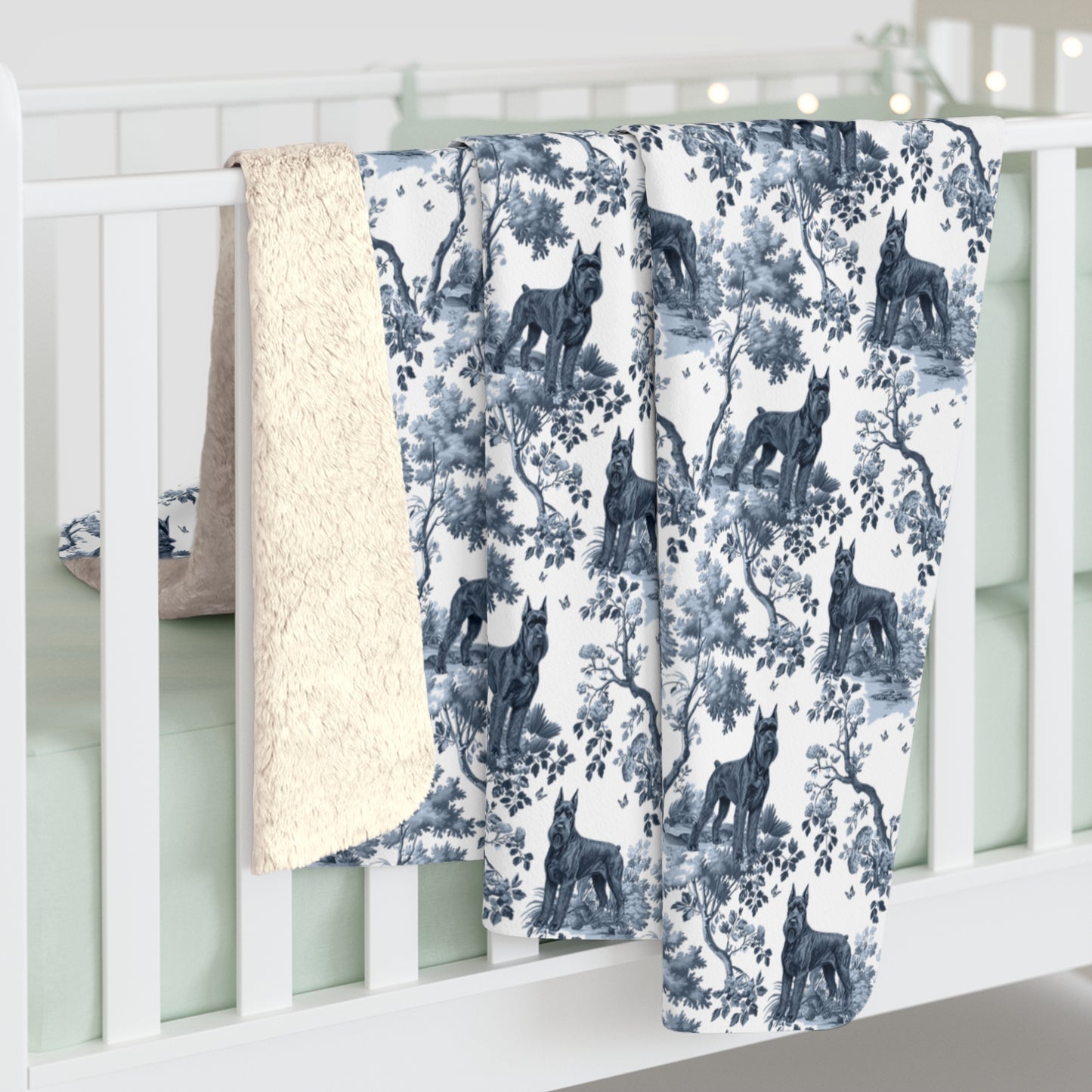 Giant Schnauzer Blanket - Toile Pattern
