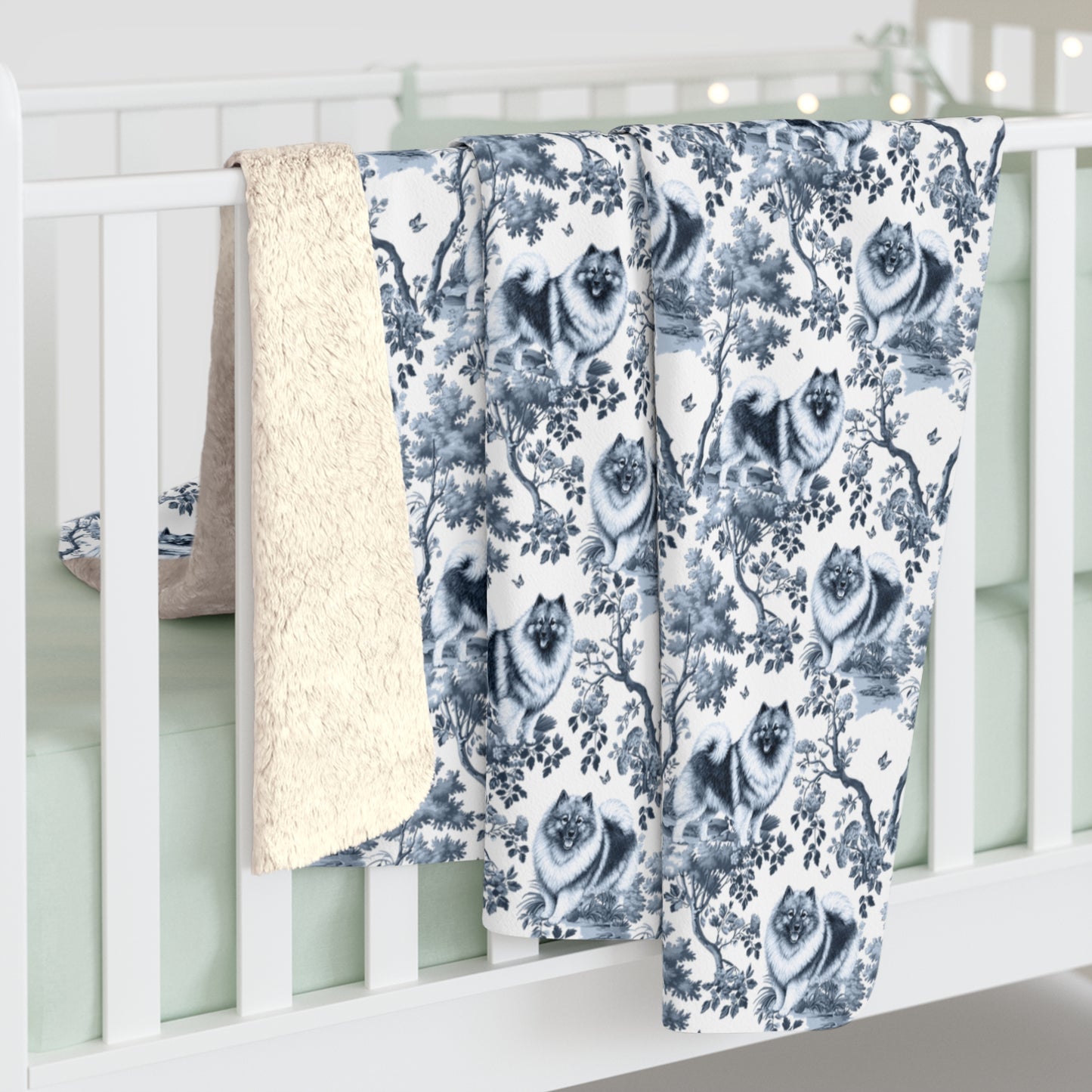 Keeshond Blanket - Toile Pattern
