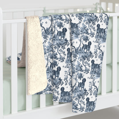 Bluetick Coonhound Blanket - Toile Pattern