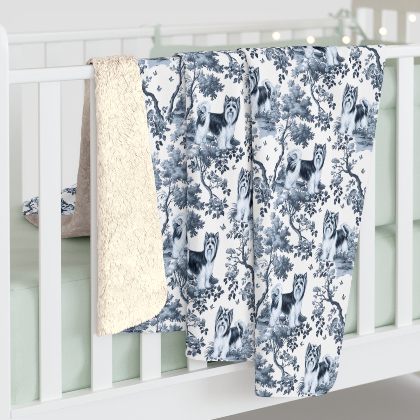 Biewer Terrier Blanket - Toile Pattern