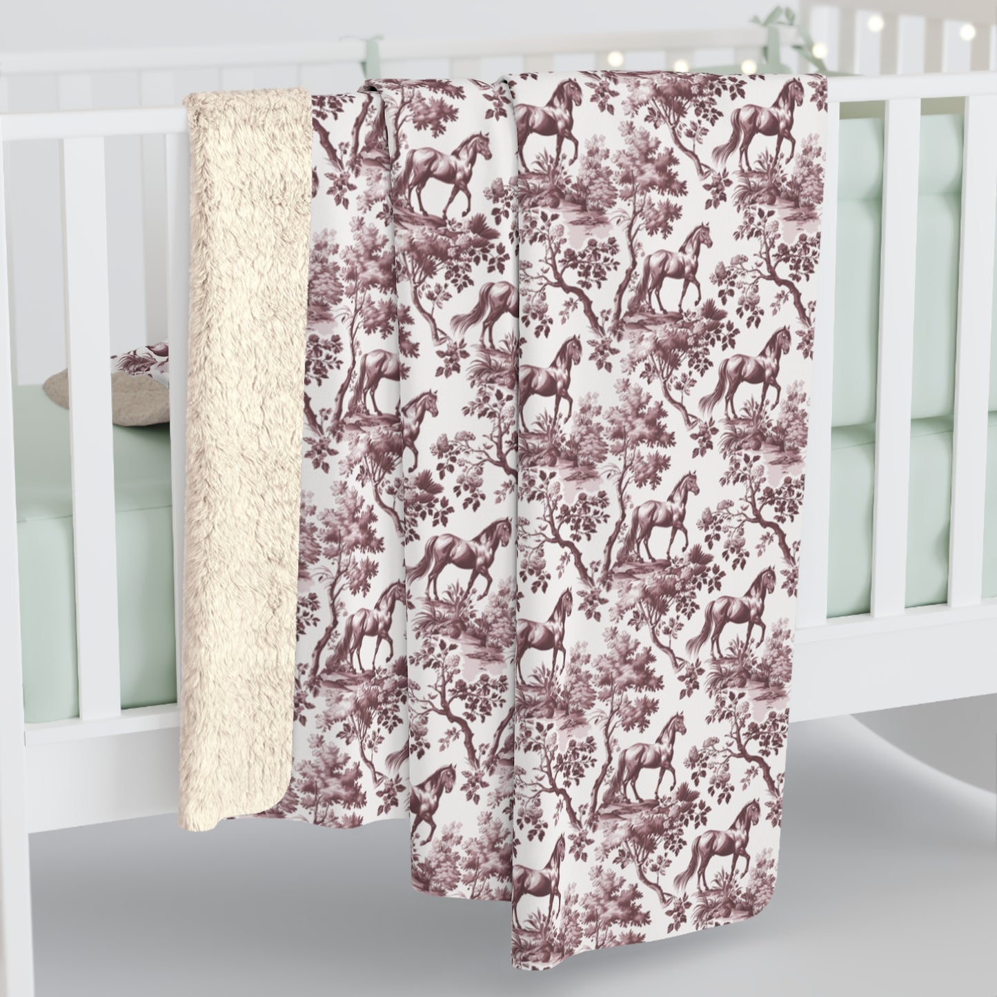 Horse Blanket - Pink Toile Pattern