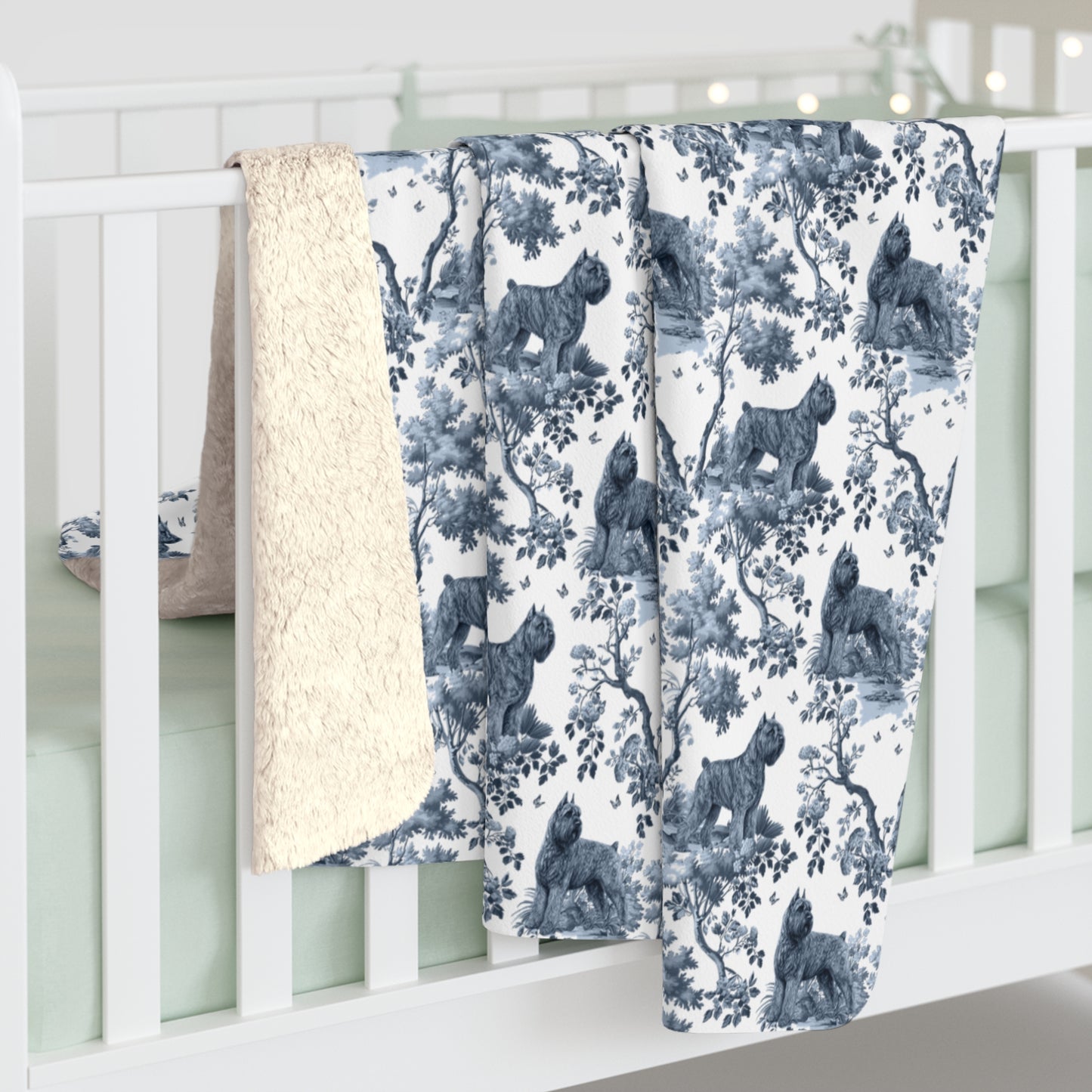 Bouvier des Flandres (Cropped) Blanket - Toile Pattern