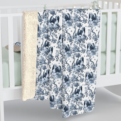 Tibetan Terrier Blanket - Toile Pattern