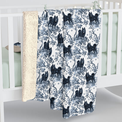 Schipperke (tail) Blanket - Toile Pattern
