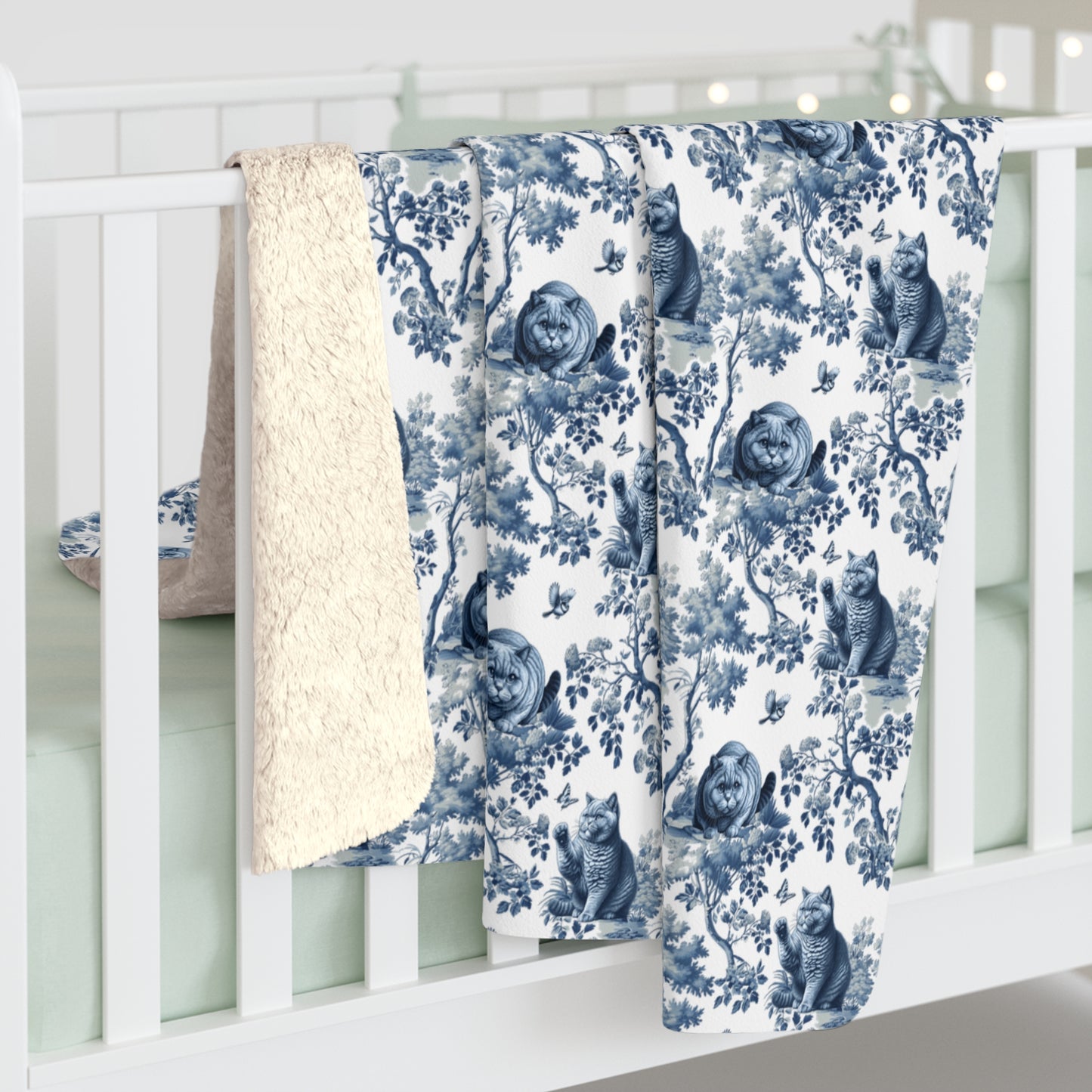 British Shorthair Cat · Garden Toile Blanket