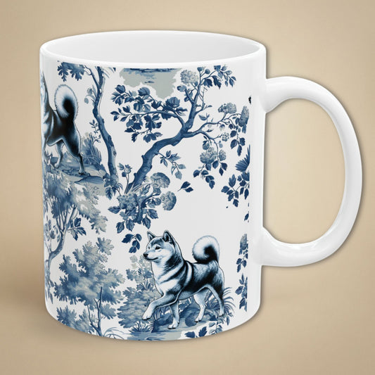 Shiba Inu Mug - Toile Pattern