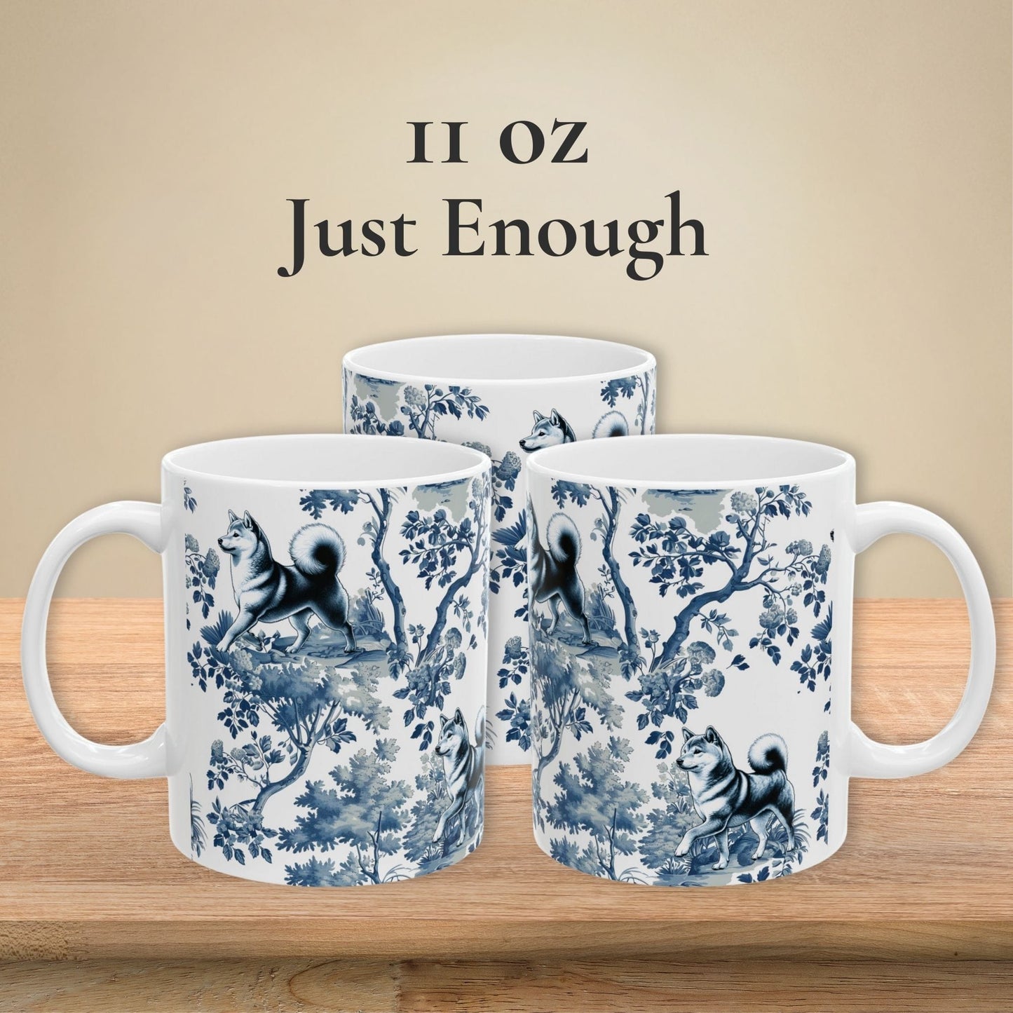 Shiba Inu Mug - Toile Pattern