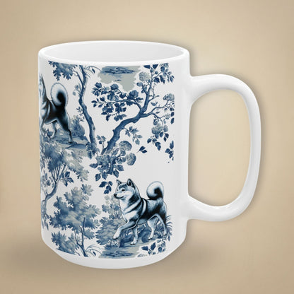 Shiba Inu Mug - Toile Pattern