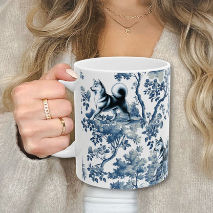 Shiba Inu Mug - Toile Pattern