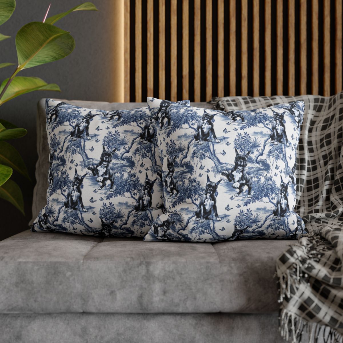 Boxer Dog Pillow Cover - Toile