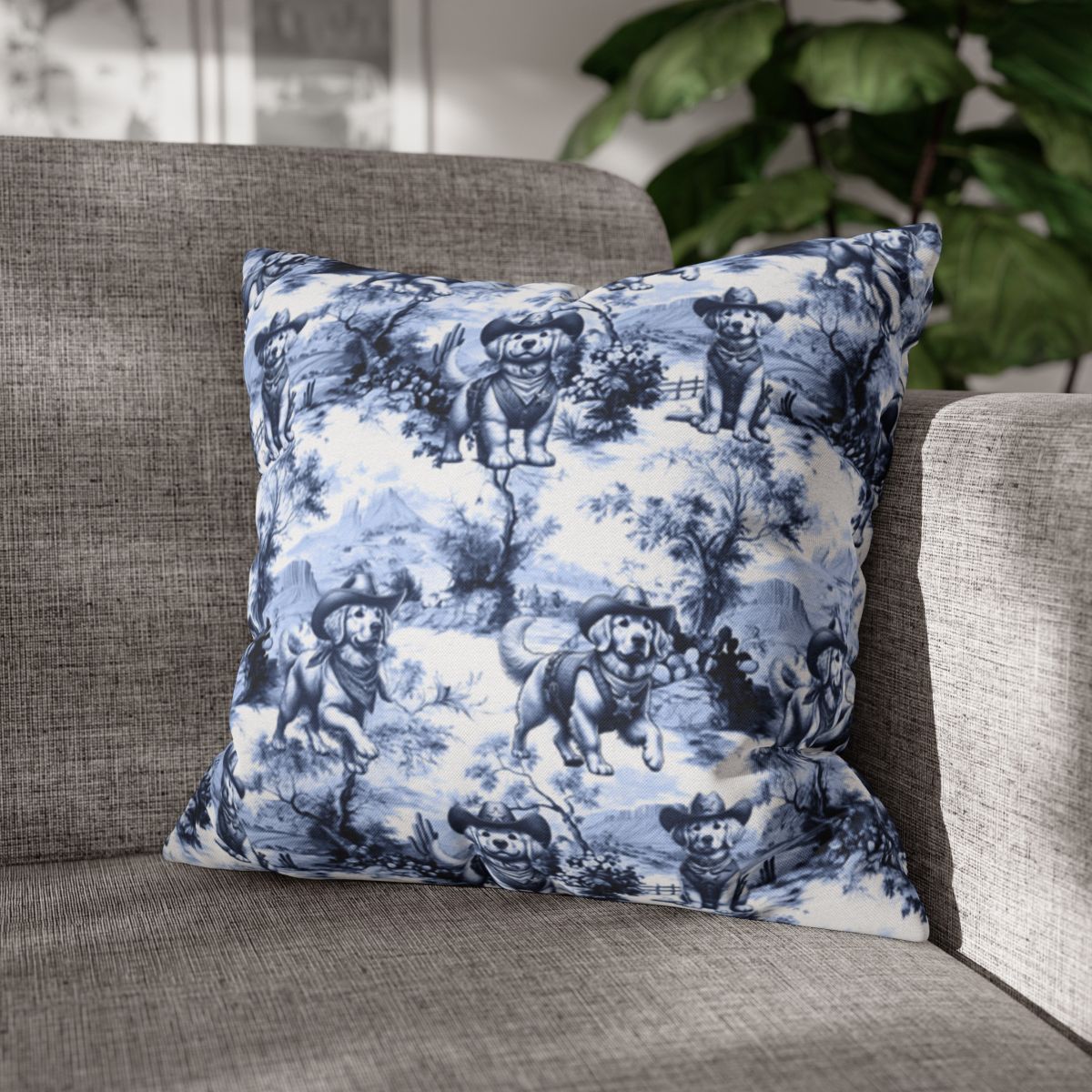 Golden Retriever Pillow Cover - Western Toile
