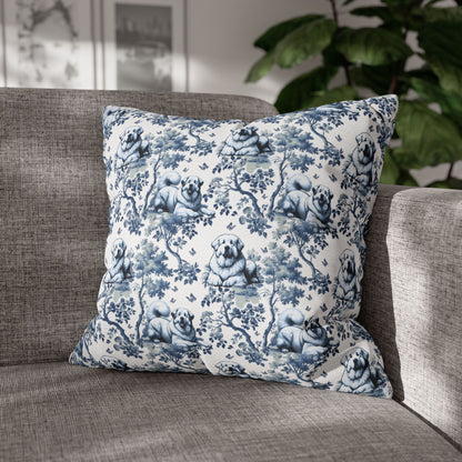 Great Pyrenees Pillow Cover - Blue Toile Pattern