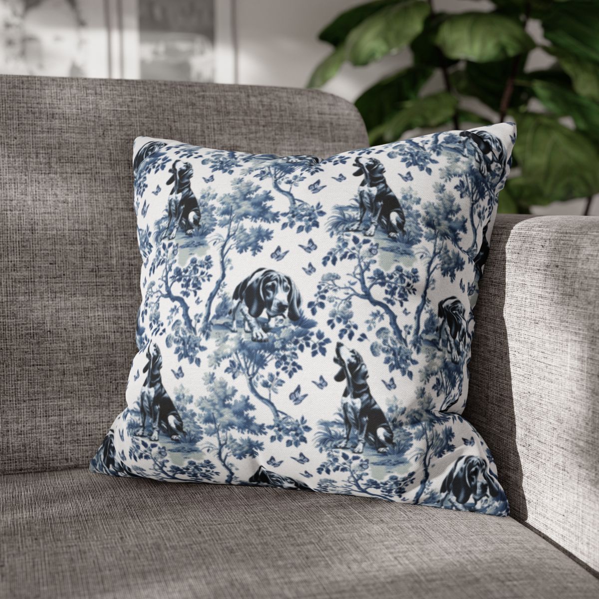 Coonhound Pillow Cover - Toile