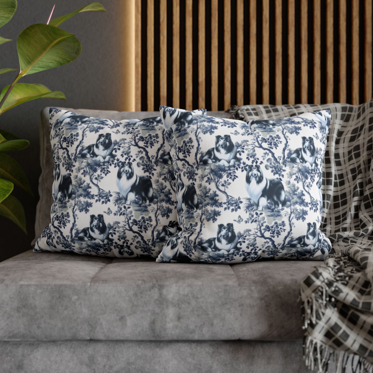 Rough Collie Pillow Cover - Toile