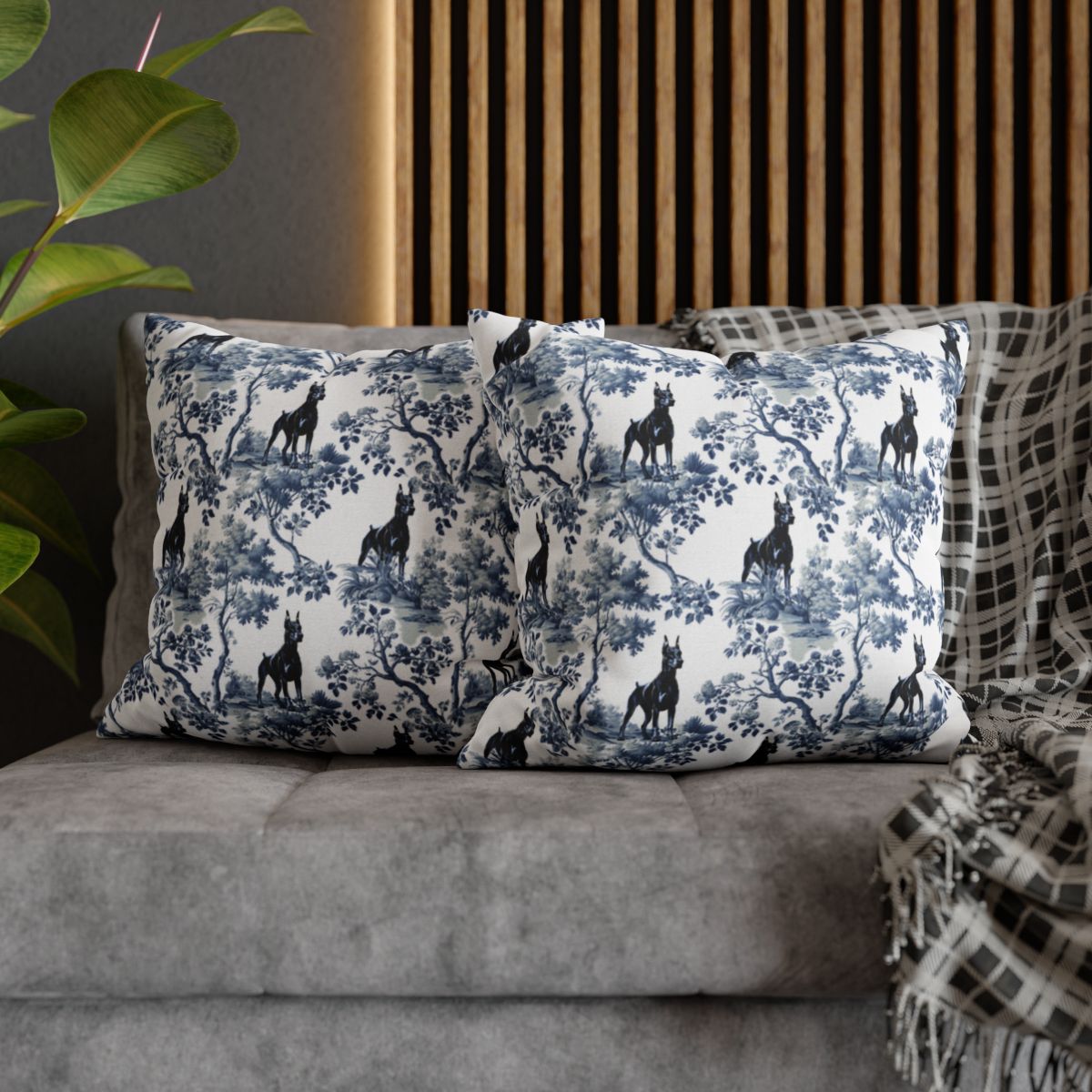 Doberman Pillow Cover - Toile