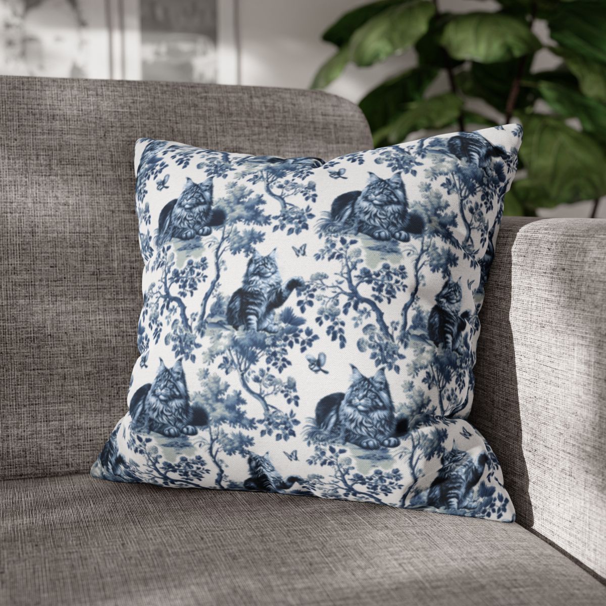 Maine Coon Cat Pillow Cover - Toile