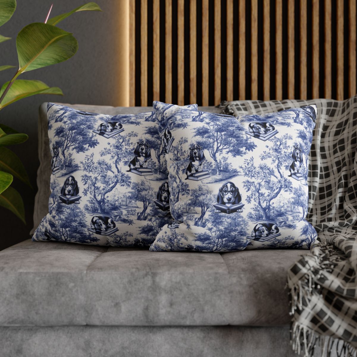 Basset Hound Pillow Pillow Cover - Toile