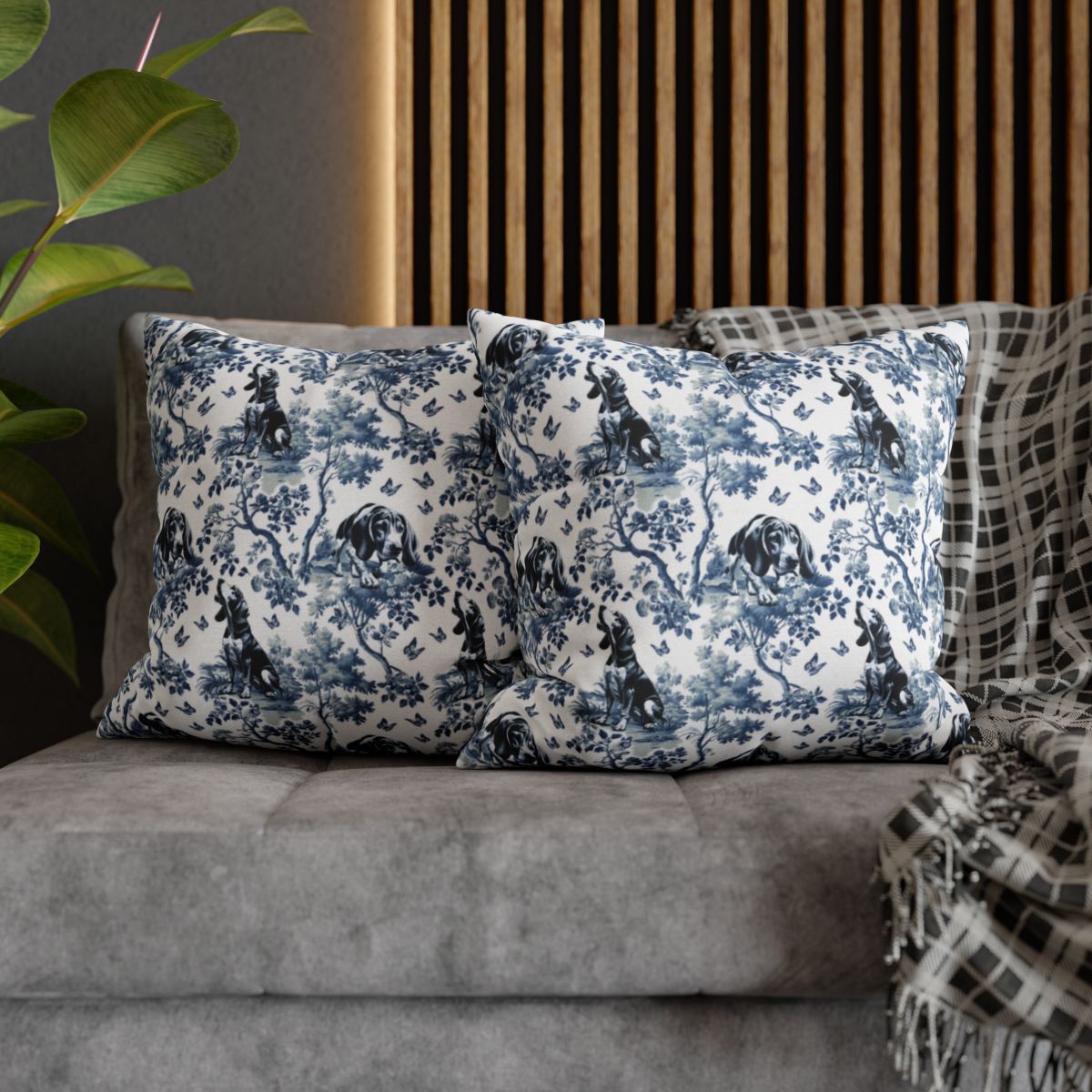 Coonhound Pillow Cover - Toile