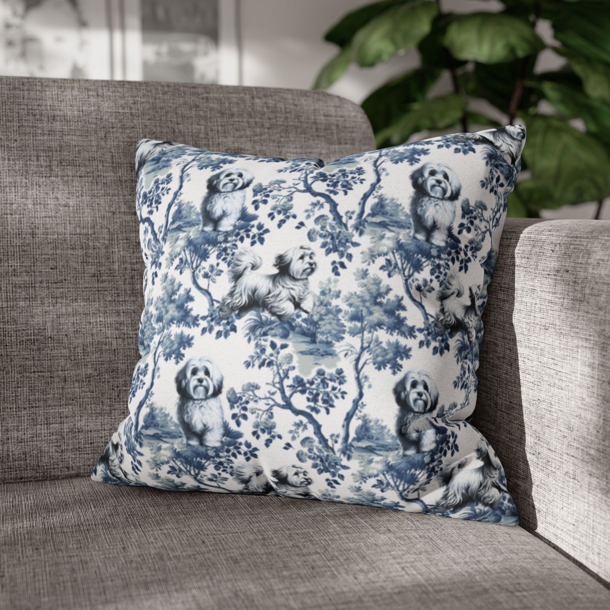 Havanese Pillow Cover - Toile