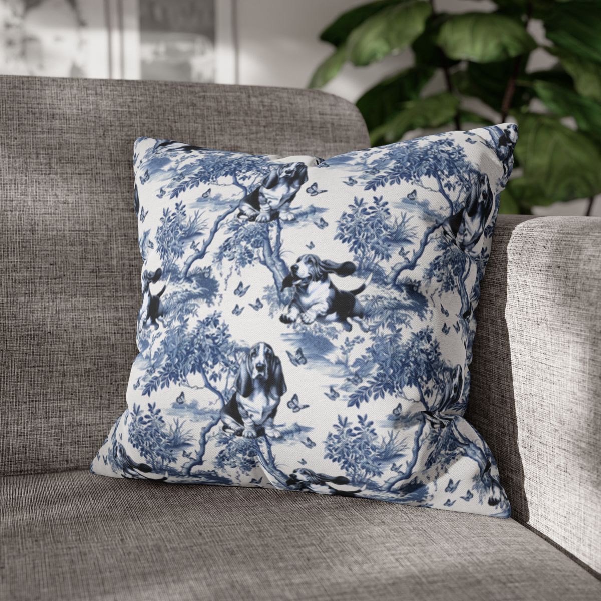 Basset Hound Pillow Cover - Toile