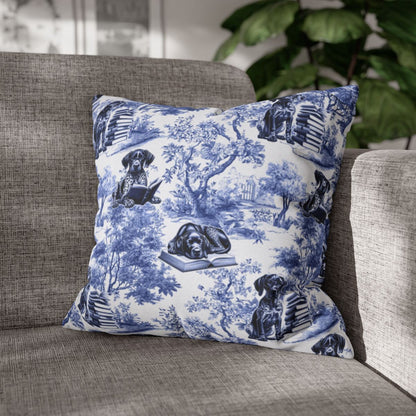 German Shorthaired Pointer Pillow - Toile Reading
