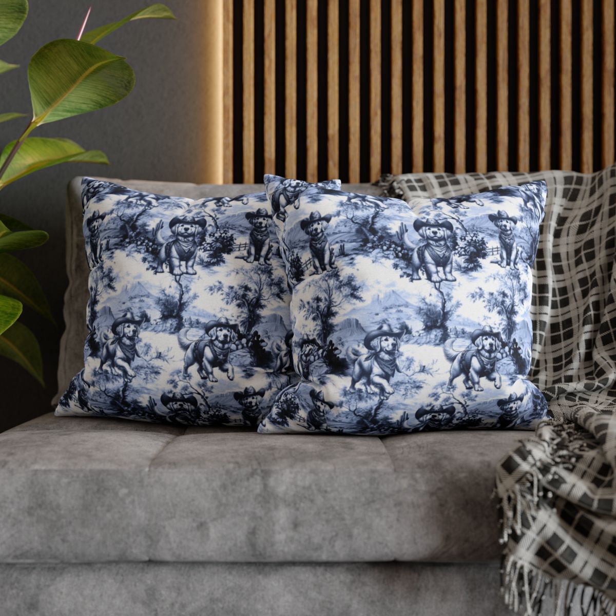 Golden Retriever Pillow Cover - Western Toile