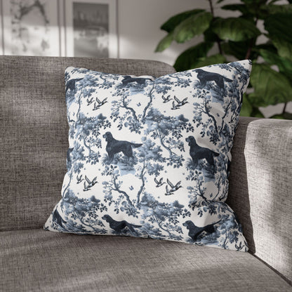 Gordon Setter Pillow Cover - Blue Toile Pattern