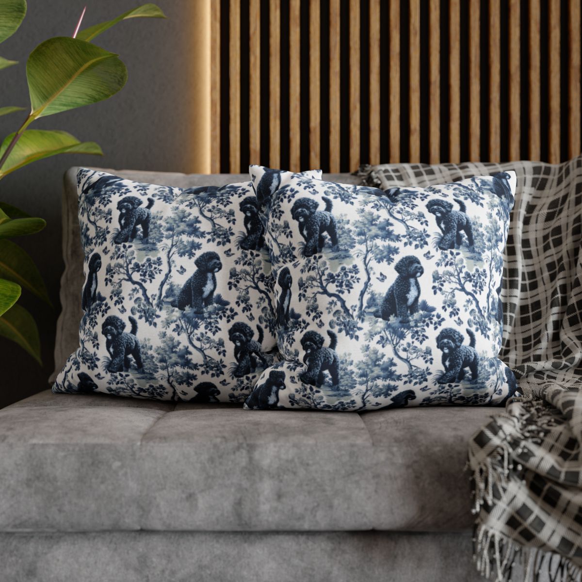 Portuguese Water Dog Pillow Cover - Toile