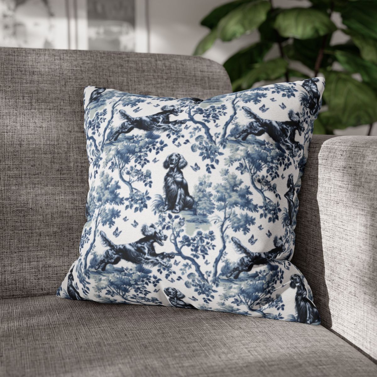 Irish Setter Toile Pillow Cover - Toile