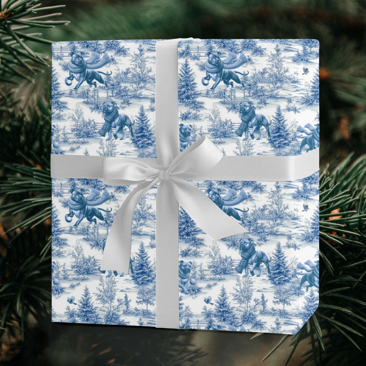 American Staffordshire Terrier Christmas wrapping paper