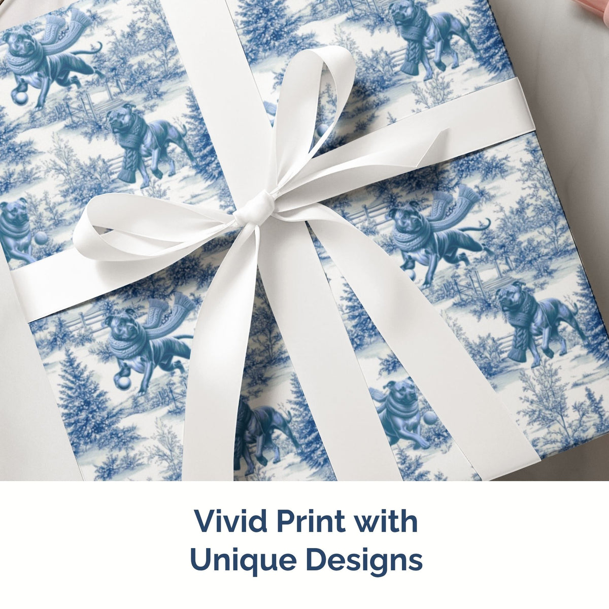 American Staffordshire Terrier Christmas wrapping paper