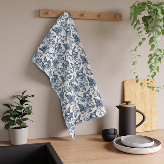 Quarter Horse Cotton Tea Towels - Toile Pattern