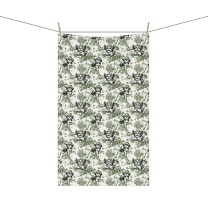Shih Tzu Sage Cotton Tea Towels - Toile Pattern