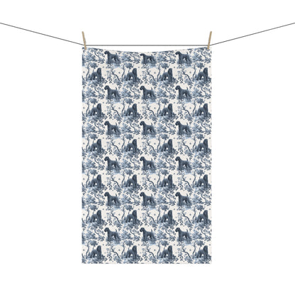 Kerry Blue Terrier Cotton Tea Towels - Toile Pattern