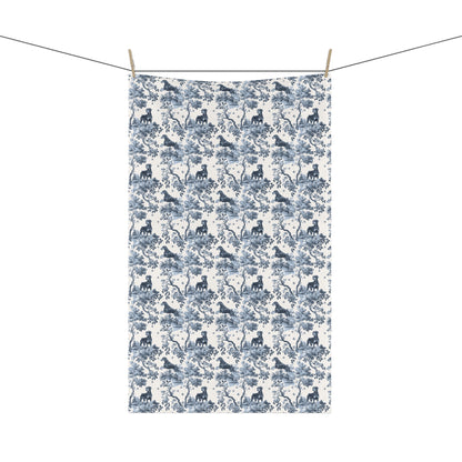 Doberman (Drop Ear) Cotton Tea Towels - Toile Pattern