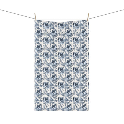 Tibetan Terrier Cotton Tea Towels - Toile Pattern