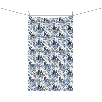 French Bulldog Cotton Tea Towels -Toile Pattern