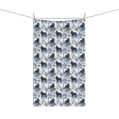 Schipperke Cotton Tea Towels - Toile Pattern
