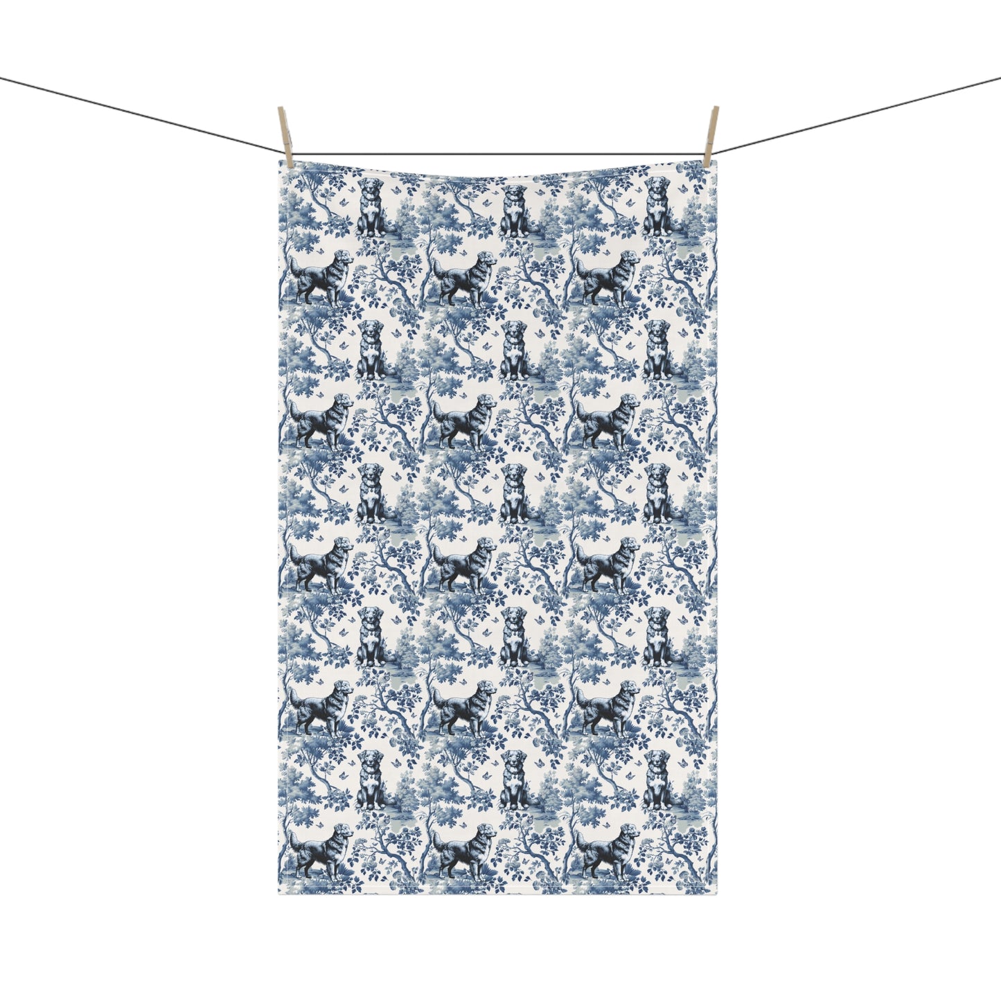 Nova Scotia Duck Tolling Dog Cotton Tea Towels - Toile Pattern