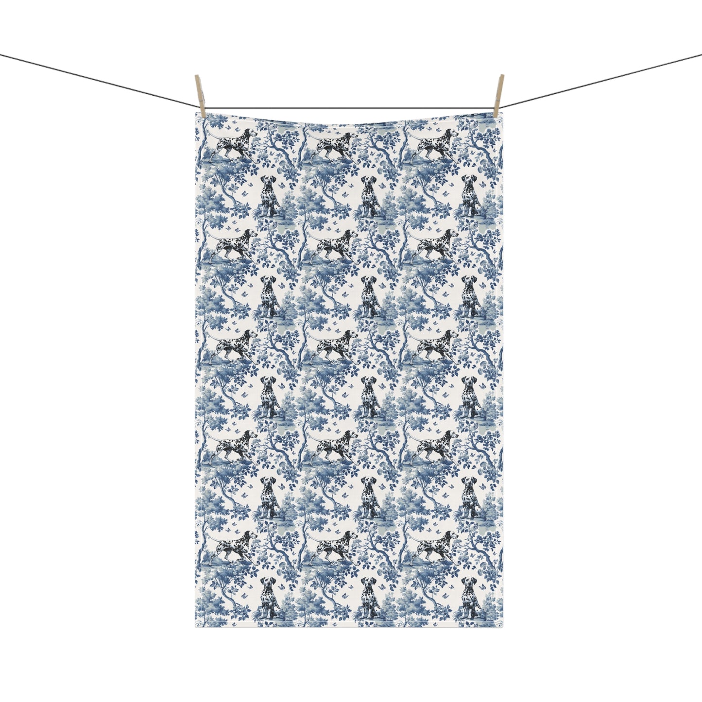 Dalmatian Cotton Tea Towels - Toile Pattern