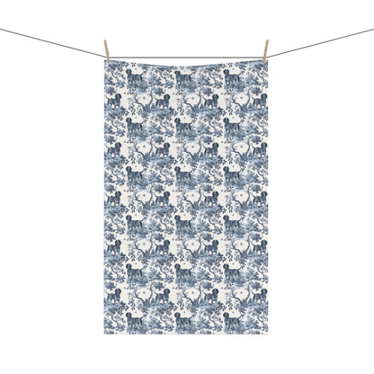 Bluetick Coonhound Cotton Tea Towels - Toile Pattern